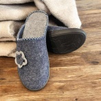 Bambosze damskie z kwiatkiem Naturfeet PBK4NV granatowe - zdjecie 3