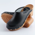 Drewniaki damskie na obcasie Naturfeet DH2BL czarne