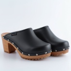 Drewniaki damskie na obcasie Naturfeet DH2BL czarne - zdjecie 4