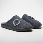 Bambosze damskie z kwiatkiem Naturfeet PBK4NV granatowe