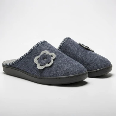 Bambosze damskie z kwiatkiem Naturfeet PBK4NV granatowe