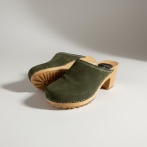 Damskie chodaki Naturfeet DH8GE z naturalnej skóry zamszowej - khaki - zdjecie 3