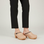 Drewniaki damskie na obcasie Naturfeet DH2PE brzoskwiniowe - zdjecie 2