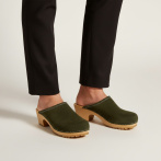 Damskie chodaki Naturfeet DH8GE z naturalnej skóry zamszowej - khaki - zdjecie 2