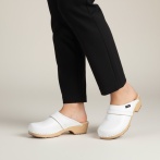 Chodaki damskie na drewnianym obcasie Naturfeet DKC2WH białe - zdjecie 2