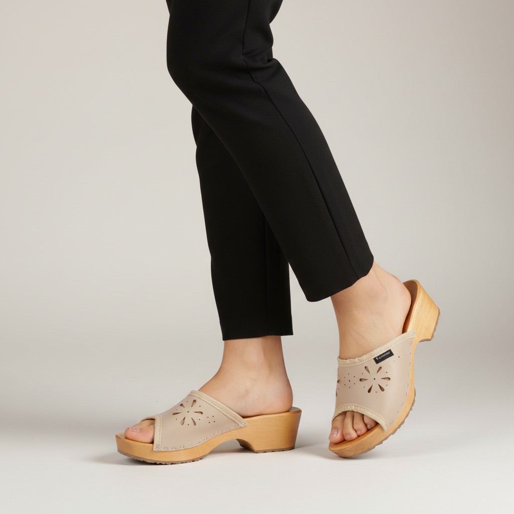 Drewniaki damskie Naturfeet DKO3BE beżowe - zdjecie 2