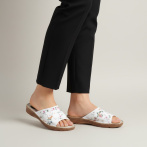 Klapki damskie z kwiatowym wzorem Naturfeet KKO5WH białe - zdjecie 2