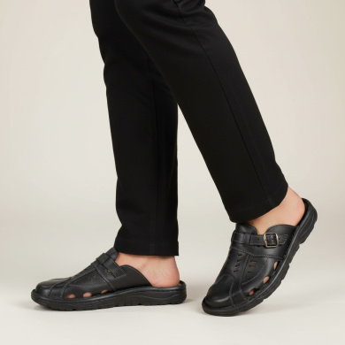 Klapki męskie z regulacją Naturfeet KMC5BL czarne - zdjecie 2