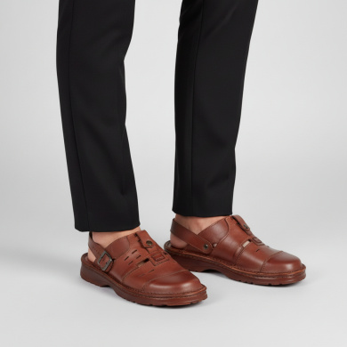 Klapki i sandały męskie Naturfeet KSM1BR brązowe - zdjecie 2