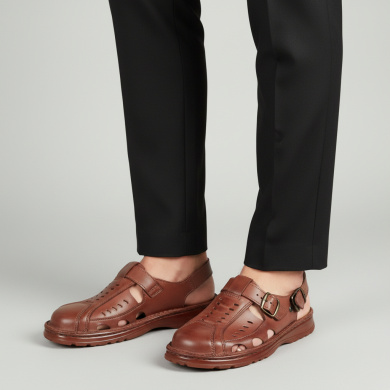 Klapki i sandały męskie Naturfeet KSM5BR brązowe - zdjecie 2