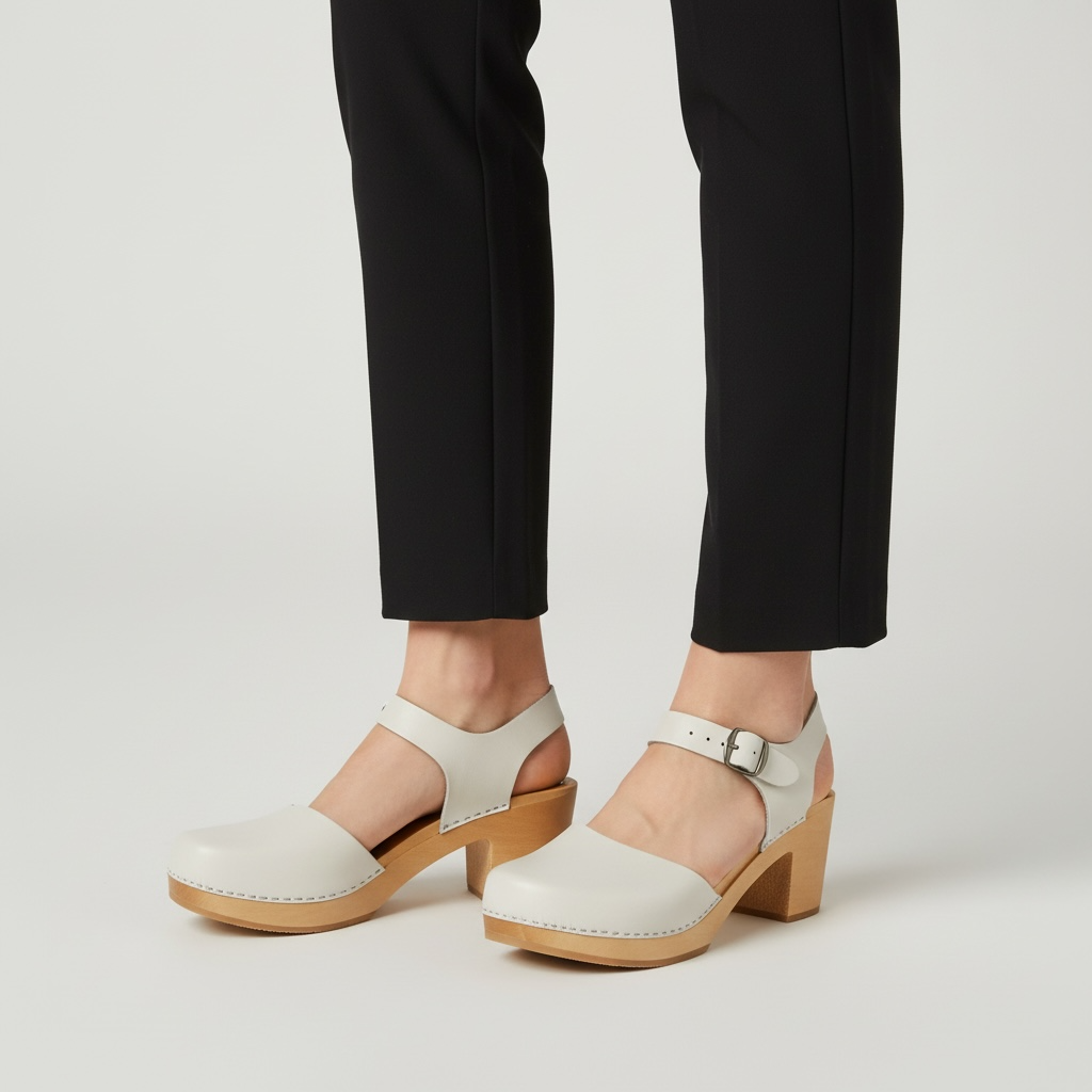 Drewniane sandały damskie z paskiem Naturfeet beżowe - zdjecie 2