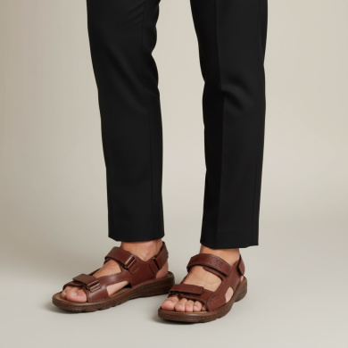 Klapki i sandały męskie Naturfeet SM1BR brązowe - zdjecie 2