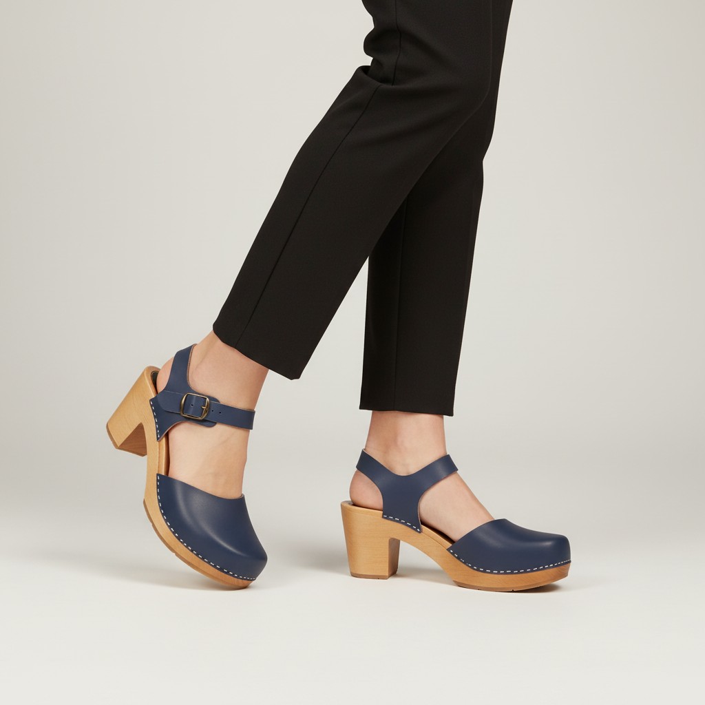 Drewniane sandały damskie z paskiem Naturfeet beżowe - zdjecie 2