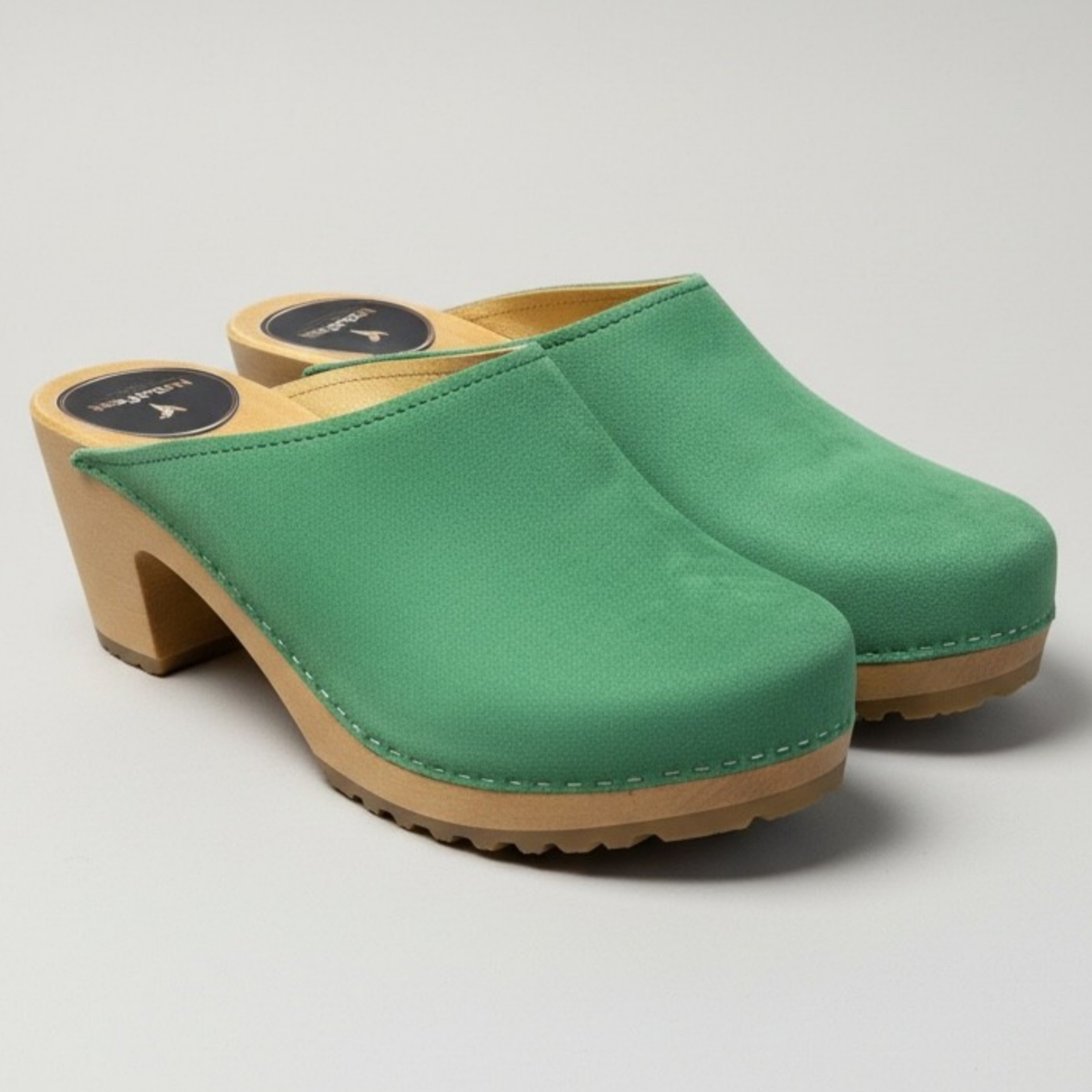 Damskie chodaki Naturfeet DH8GS z naturalnej skóry zamszowej - zielone