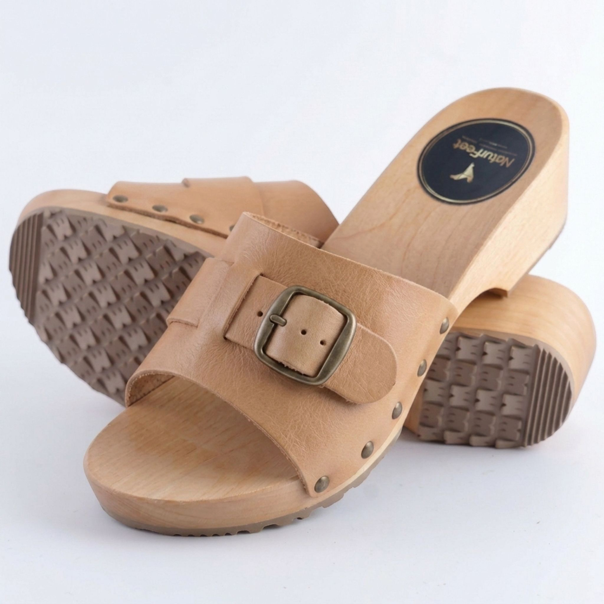 Eleganckie klapki skórzane czerwone regulowane podbicie | Naturfeet KKO3CR